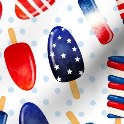 Large Scale Patriotic Popsicles Red White and Blue Stars and Stripes Ice Cream