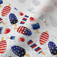 Small Scale Patriotic Popsicles Red White and Blue Stars and Stripes Ice Cream