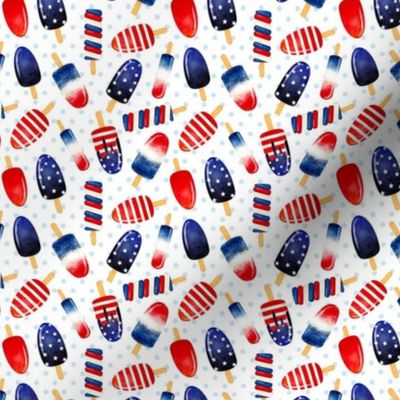 Small Scale Patriotic Popsicles Red White and Blue Stars and Stripes Ice Cream