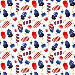 Small Scale Patriotic Popsicles Red White and Blue Stars and Stripes Ice Cream