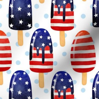 Large Scale Patriotic Popsicles Red White and Blue Stars and Stripes Ice Cream