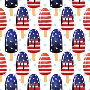 Large Scale Patriotic Popsicles Red White and Blue Stars and Stripes Ice Cream