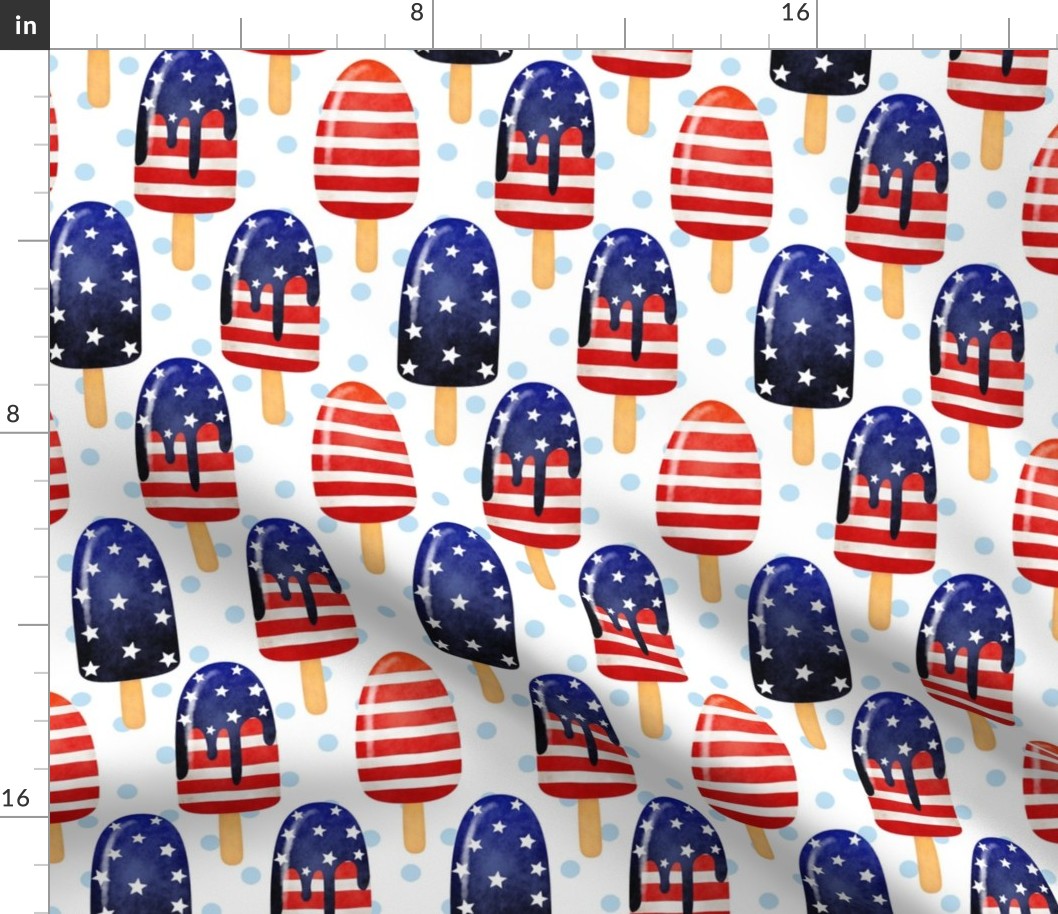 Large Scale Patriotic Popsicles Red White and Blue Stars and Stripes Ice Cream