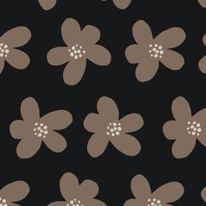 Flowers Tan and Black