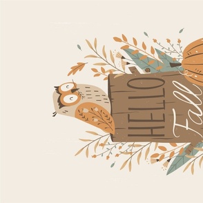 Woodland Owl Tea Towel