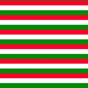 Liberty at Christmas: Red White and Green Stripes - Horizontal