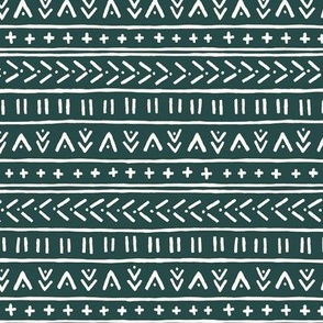 Pine Green Mudcloth inspired geometric Shapes ark green