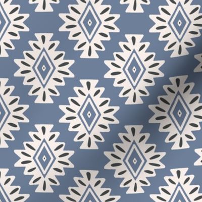 abstract aztec geometric - blue