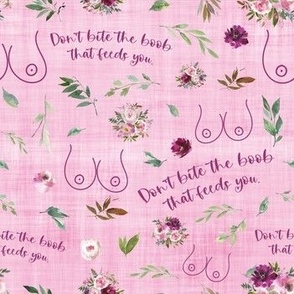 Don't bite the boob pink linen