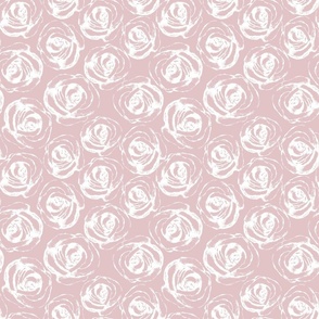 Rose flowers  ornament on pastel pink background