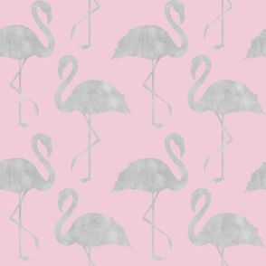 Pink and gey flamingos pattern