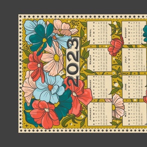 Floral 2023 Calendar / Tea Towel and Wall Hanging
