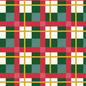 med // red green plaid