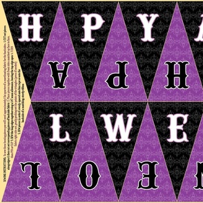 Happy Halloween Bunting Purple & Black