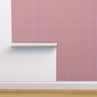 Springham Gingham, Hot Pink & Papaya on White