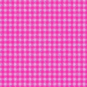 Bright Pink Gingham Fabric, Wallpaper and Home Decor