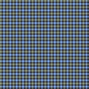 343 - Charcoal, denim blue and sage green gingham check - 100 Pattern Project - small scale for apparel, pillows, kitchen décor and pet accessories