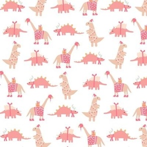 Christmas Holiday Dinosaurs in Pink