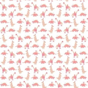 Christmas Holiday Dinosaurs in Pink mini