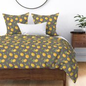 Modern dark gray design with yellow painted lemons