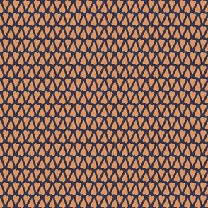 372 - Nested apricot Blush and Blue Hearts - 100 Pattern Project: small scale for home decor, soft furnishings, apparel and quilting