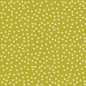 Twinkling Pale Pumice Dots on Dusty Chartreuse - Medium Scale