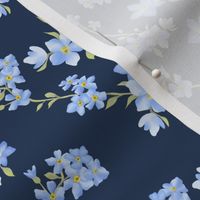 Forget-me-nots on navy blue 