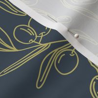 Modern olives design on navy blue