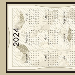 2024 Calendar - Art Nouveau Botanicals - Poppies