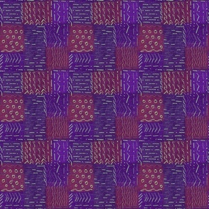 Blender modernist leaves, purples, handdrawn, small