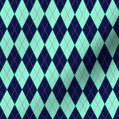 Preppy Argyle, Midnight & Mint 