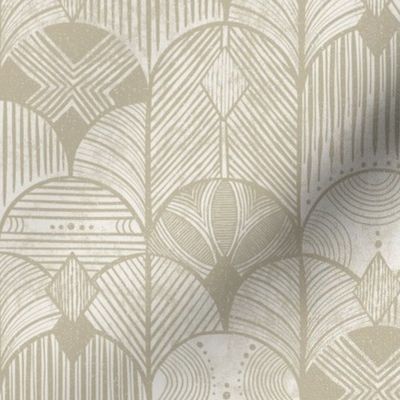  Golden cream  earthy deco neutral geometric -textured hand-drawn tribal Art Deco arches - medium
