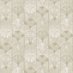  Golden cream  earthy deco neutral geometric -textured hand-drawn tribal Art Deco arches - medium