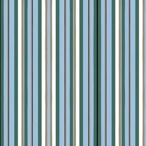 Skye blue, Pine and Mushroom stripes small