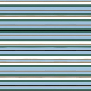 Pine, mushroom and sky blue stripes coordinate horizontal