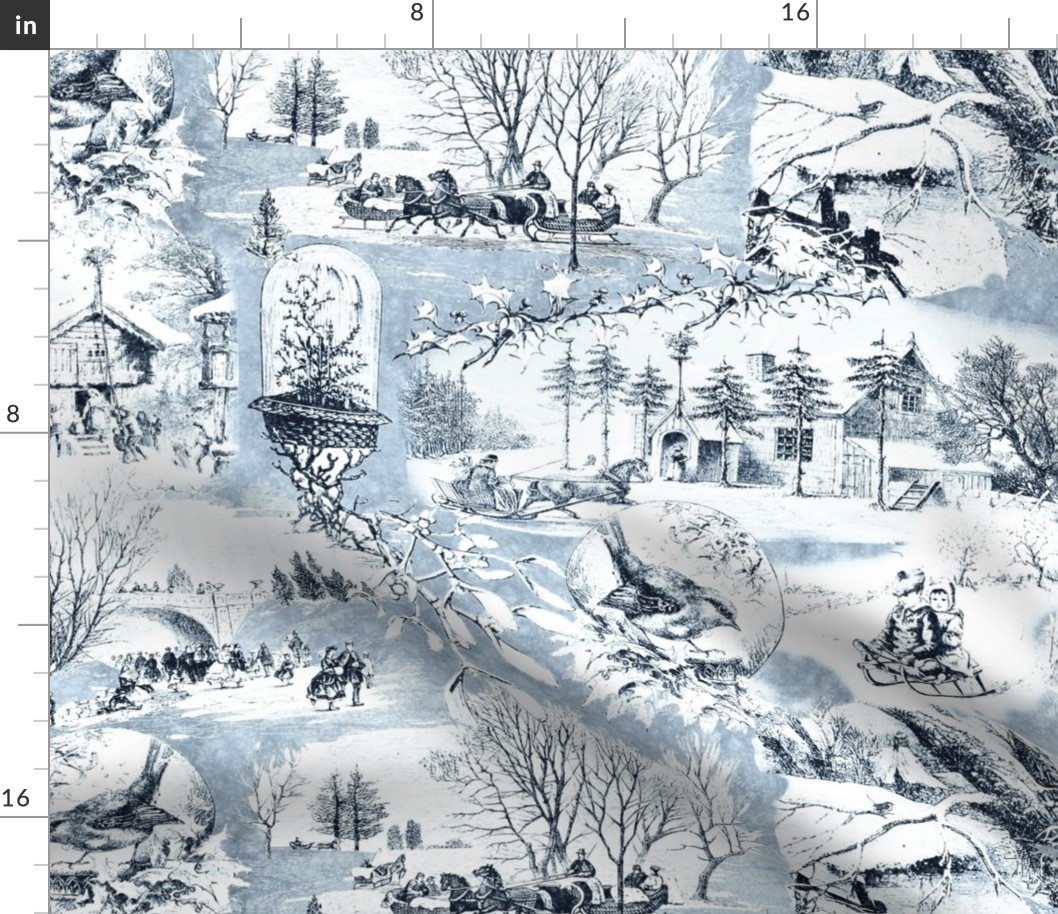 vintage winter toile