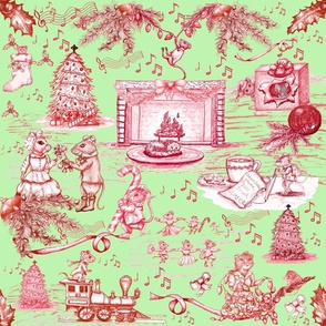 When the Cat's Away(or asleep) Christmas Toile 