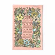 Cottage Floral 2024 Tea Towel Calendar (Rose)