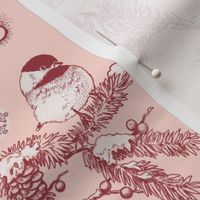 Holiday Traditions Toile Red on Pink