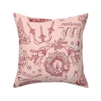 Holiday Traditions Toile Red on Pink