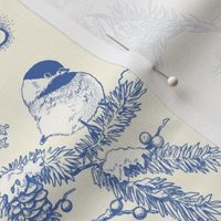 Holiday Traditions Toile Blue on Ivory