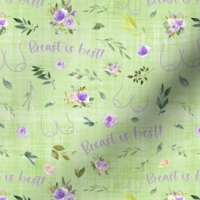 lilac floral breat is best green linen