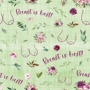 dark pink floral breat is best green linen