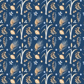 Gifts of the Autumn Forest (on navy blue)