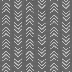 Two-tone grey on grey brushed arrowheads, chevrons - boho geometric - medium