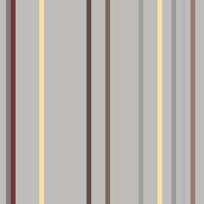 Yellow Gray Brown Pinstripes on Light Gray