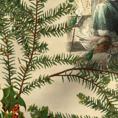 A Christmas Carol Pine Toile ~ Large