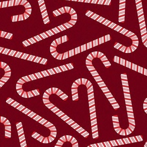 Candy Canes on Burgundy