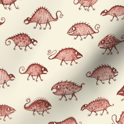 Monster pattern 3 (red/off white)