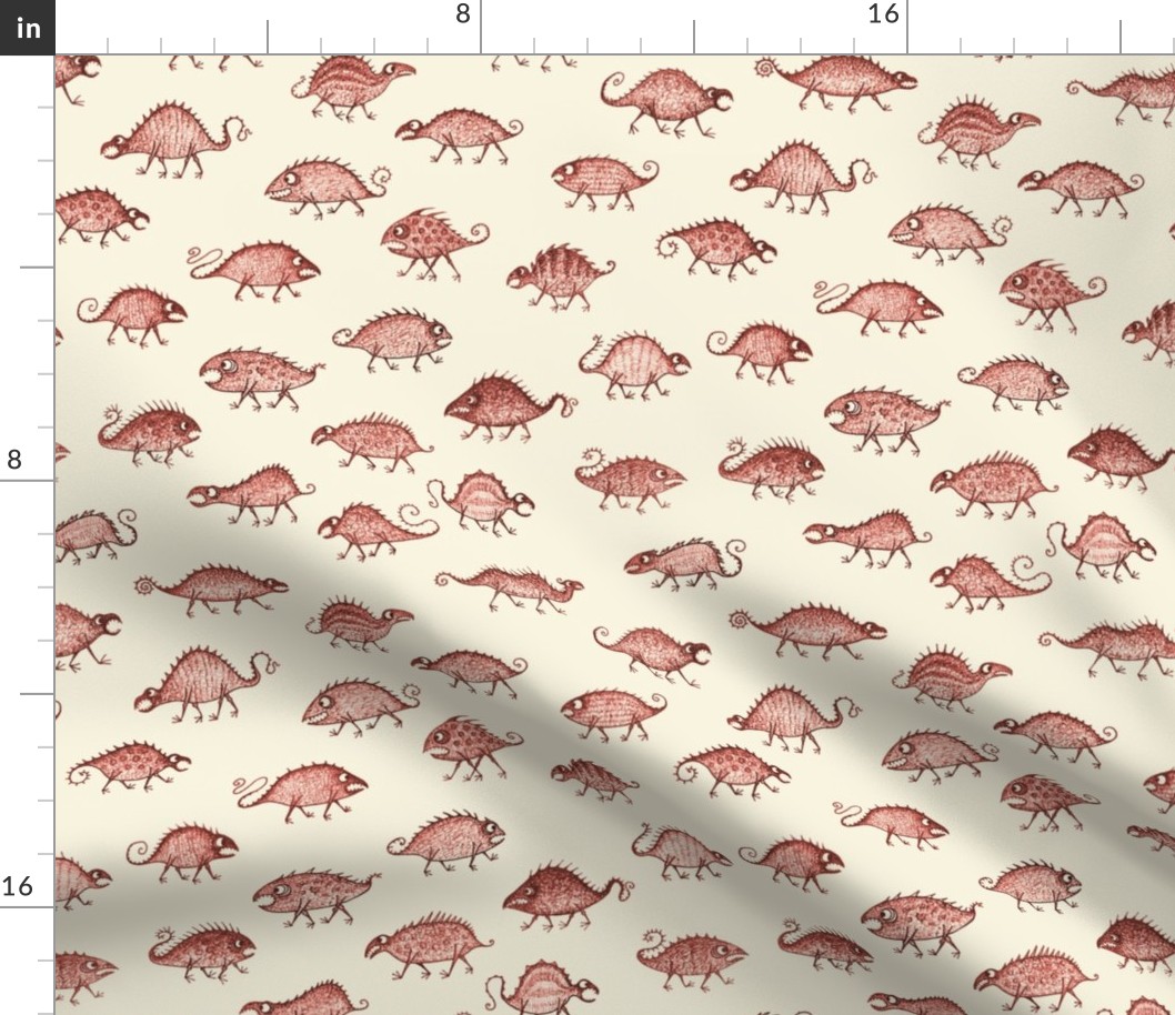 Monster pattern 3 (red/off white)